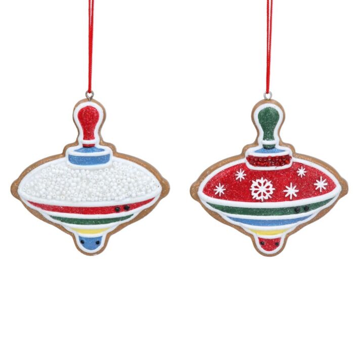 Gisela Graham Gingerbread Spinning Top Decoration